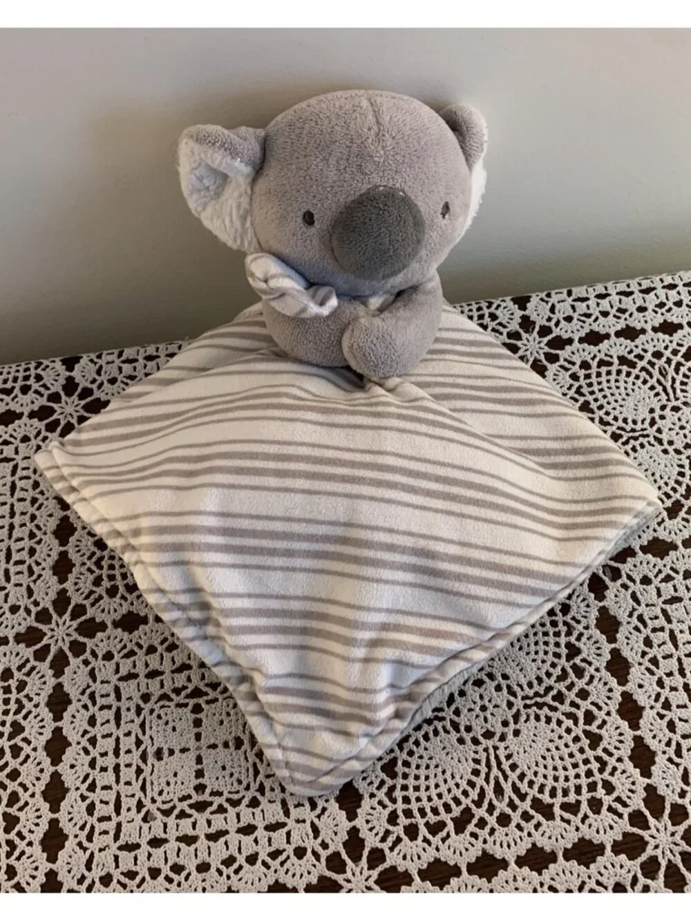 Carters Koala Bear Gray Lovey Security Blanket  Soothing 14 x 14 Inch Brand New